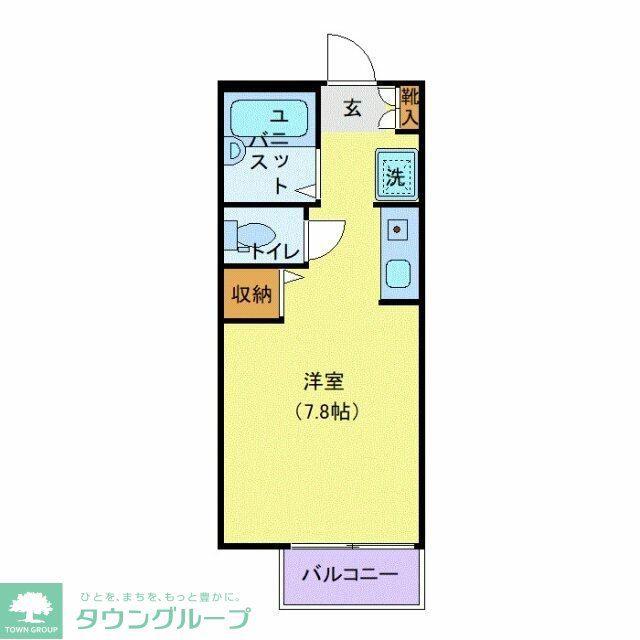 オゼットワールB(ワンルーム/2階)の間取り写真