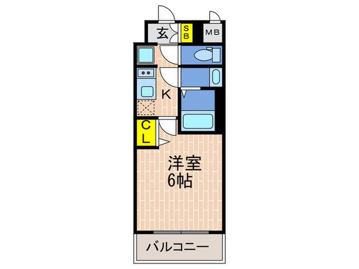 EC神戸グランスタイル(1K/6階)の間取り写真