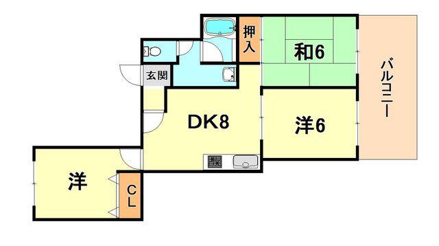 グランディア森北STORIA(3DK/1階)の間取り写真