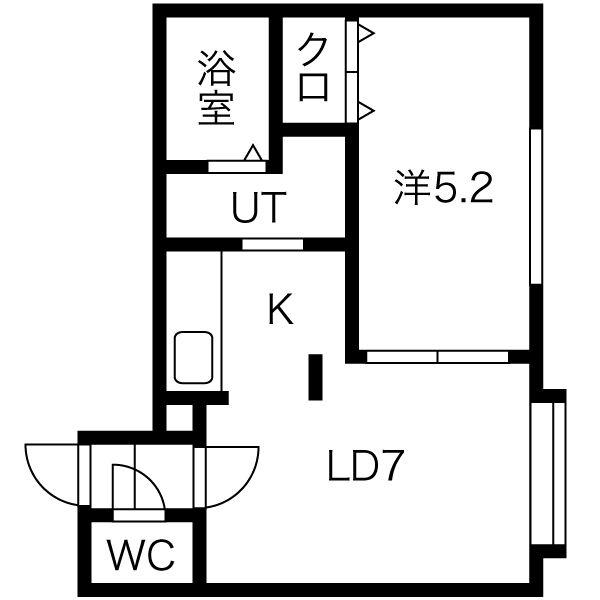 LOHAS N41(1LDK/2階)の間取り写真