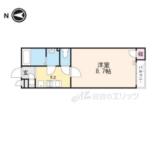クレイノ欅(1K/2階)の間取り写真