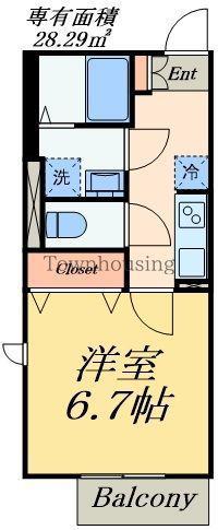 AMITY(1K/1階)の間取り写真
