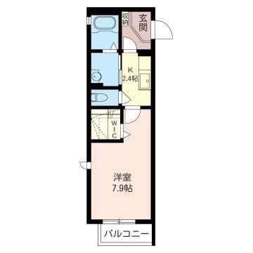 エルシエロクラーロC(1K/2階)の間取り写真