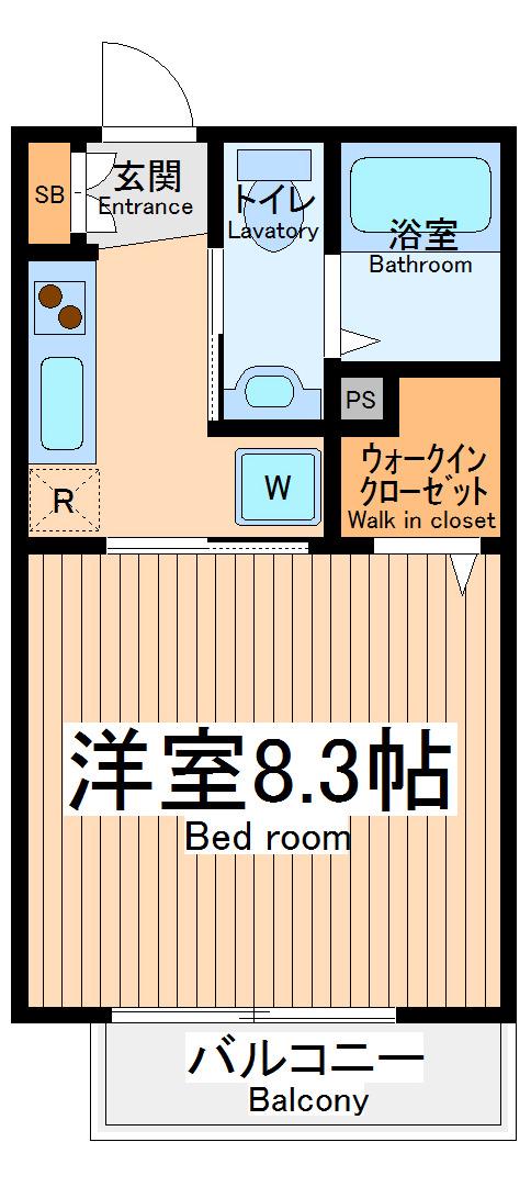 ルネ国立(1K/1階)の間取り写真