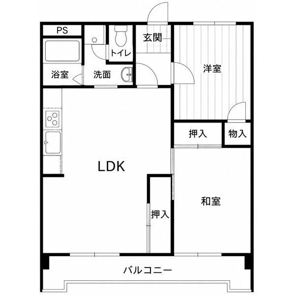 TMビル(2LDK/4階)の間取り写真