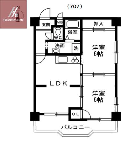 ハイツグランドール(1LDK/3階)の間取り写真