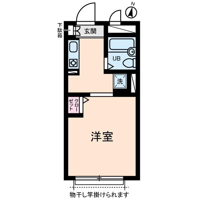 コーポ中山(ワンルーム/1階)の間取り写真