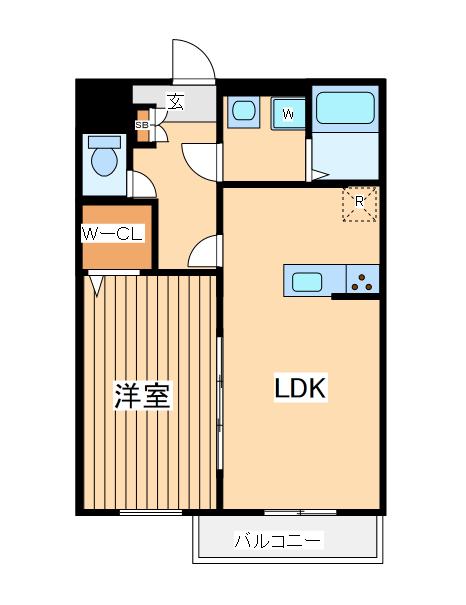 クレール都筑(1LDK/2階)の間取り写真