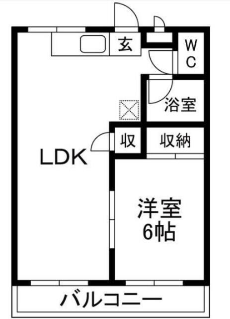 モギハイツ(1LDK/1階)の間取り写真