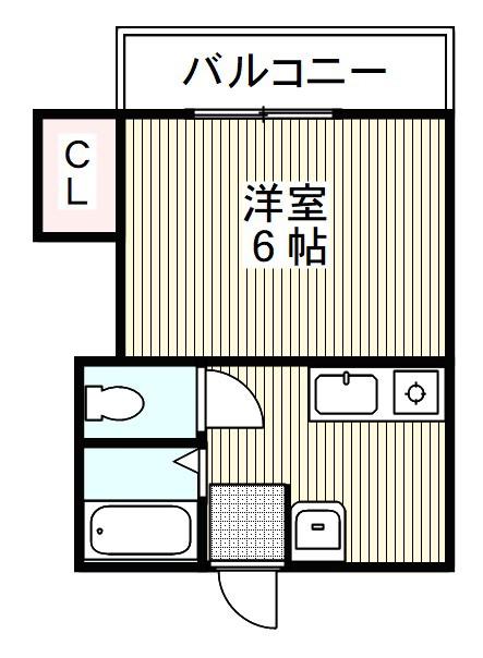 第8丸三マンション(1K/2階)の間取り写真