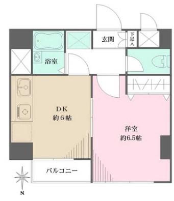ワイズコープ(1DK/6階)の間取り写真