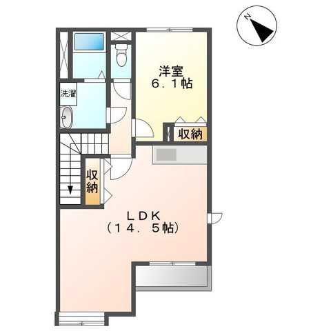 アイリス(1LDK/2階)の間取り写真