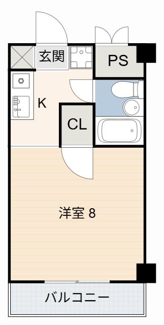 AIコンフォート小豆坂(1K/4階)の間取り写真