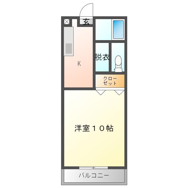 第2札元大丸マンション(1K/2階)の間取り写真