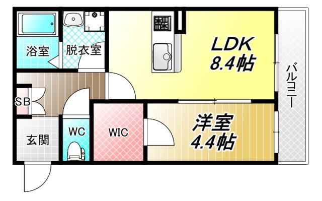 ソラーナ岸田堂 (1LDK/3階)の間取り写真