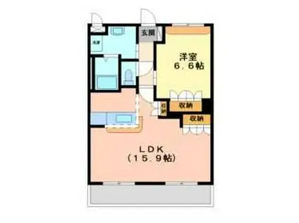 グランド・ソレイユ(1LDK/1階)の間取り写真