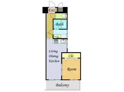 エクシード鶴見(1LDK/3階)の間取り写真