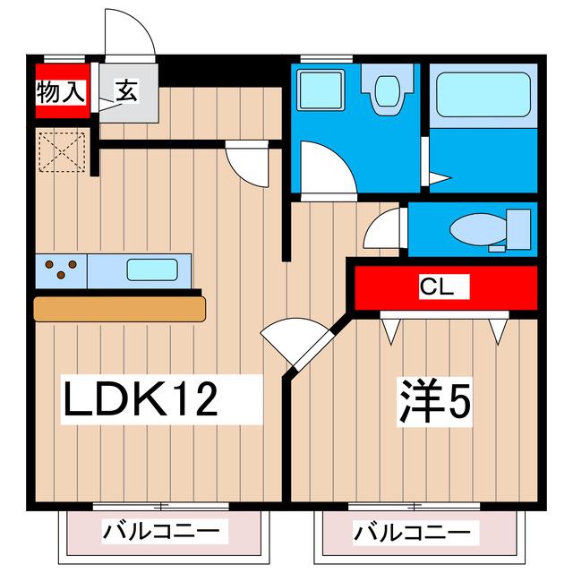 レジデンスみやまF棟(1LDK/3階)の間取り写真