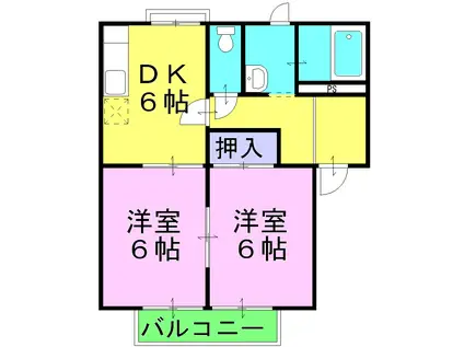 メゾン松尾(2DK/2階)の間取り写真
