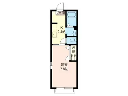 エクレール(1K/1階)の間取り写真