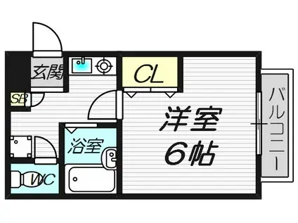 オビラ鶴見(1K/1階)の間取り写真