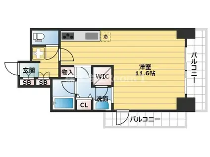 KDX堺筋本町レジデンス(ワンルーム/8階)の間取り写真