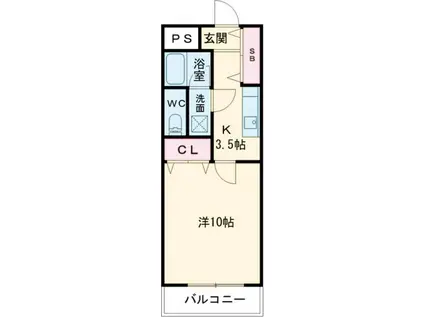 MITAKAマンション笠木(1K/4階)の間取り写真