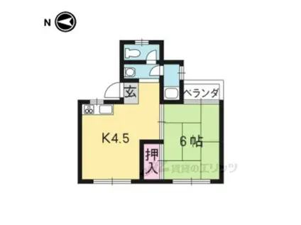 御土居マンション(1K/1階)の間取り写真