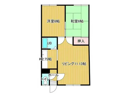 グリーンマンション(2LDK/1階)の間取り写真