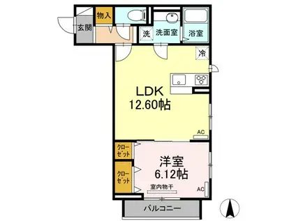 セジュール東尾久(1LDK/2階)の間取り写真
