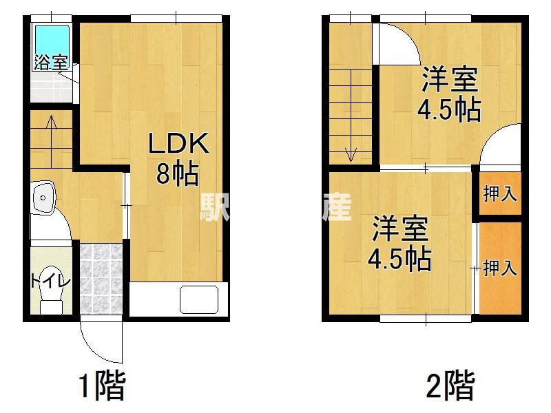 コーポ中村(2LDK/1階)の間取り写真