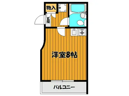 Mフラット(ワンルーム/1階)の間取り写真