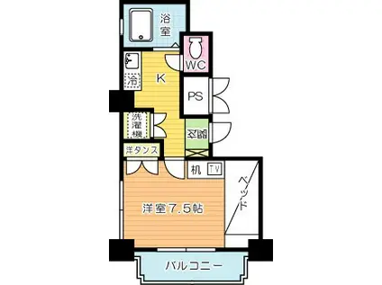 サングレート浅香(1K/8階)の間取り写真