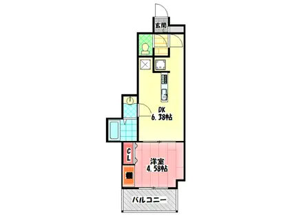 AVERE京阪本通(1DK/2階)の間取り写真