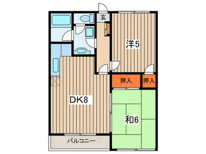 クライストマンション(2DK/4階)の間取り写真