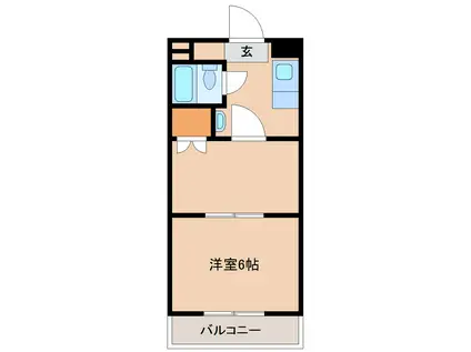 アーバングリーン六本松(2K/2階)の間取り写真