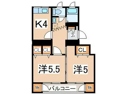 昭和コーポ(2K/1階)の間取り写真
