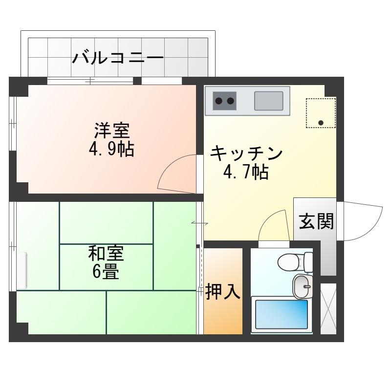 サクシードホームナミキ(1K/3階)の間取り写真