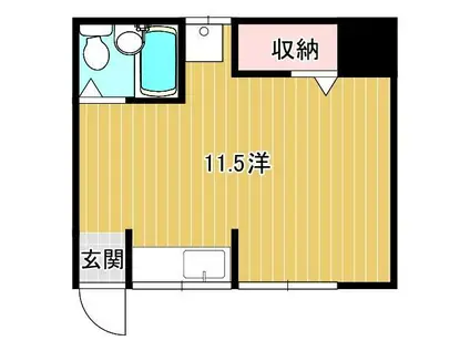 桃ヶ丘アパートB棟(ワンルーム/2階)の間取り写真