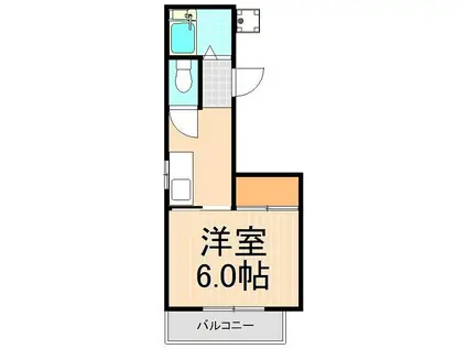 原田コーポ(1K/1階)の間取り写真