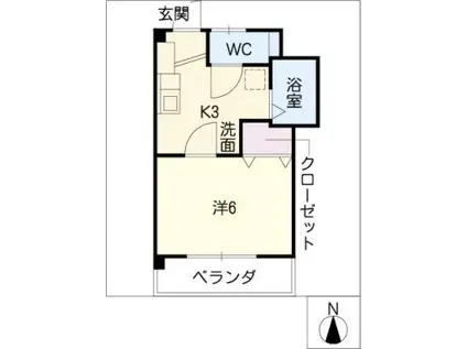 アビタシオン本郷(1K/1階)の間取り写真
