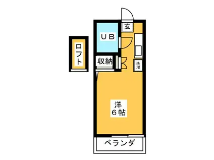 ハイツ平田(ワンルーム/3階)の間取り写真