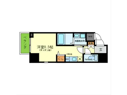 ONLYONE川西藤ノ木(ワンルーム/4階)の間取り写真