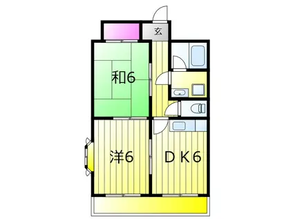 サンハイツ稔台A(2DK/3階)の間取り写真