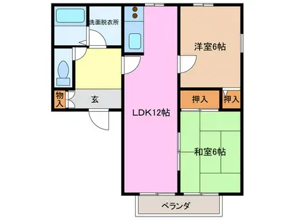 アーバンスクエアC(2LDK/1階)の間取り写真