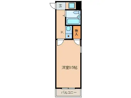 キャピタル上前津(1K/2階)の間取り写真