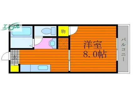 ジュヌパルク光輝(1K/2階)の間取り写真