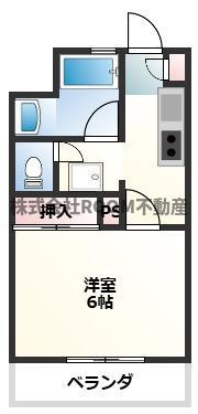 アイン都城(1K/7階)の間取り写真