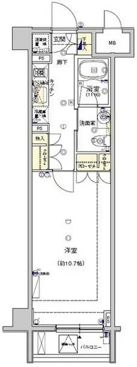 フィース水天宮前 1階階 間取り