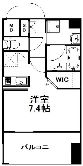 エンクレスト天神MARK(ワンルーム/11階)の間取り写真